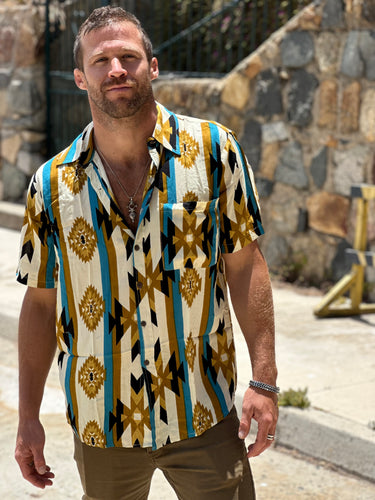 CAMISA DE HOMBRE BLOCK PRINT